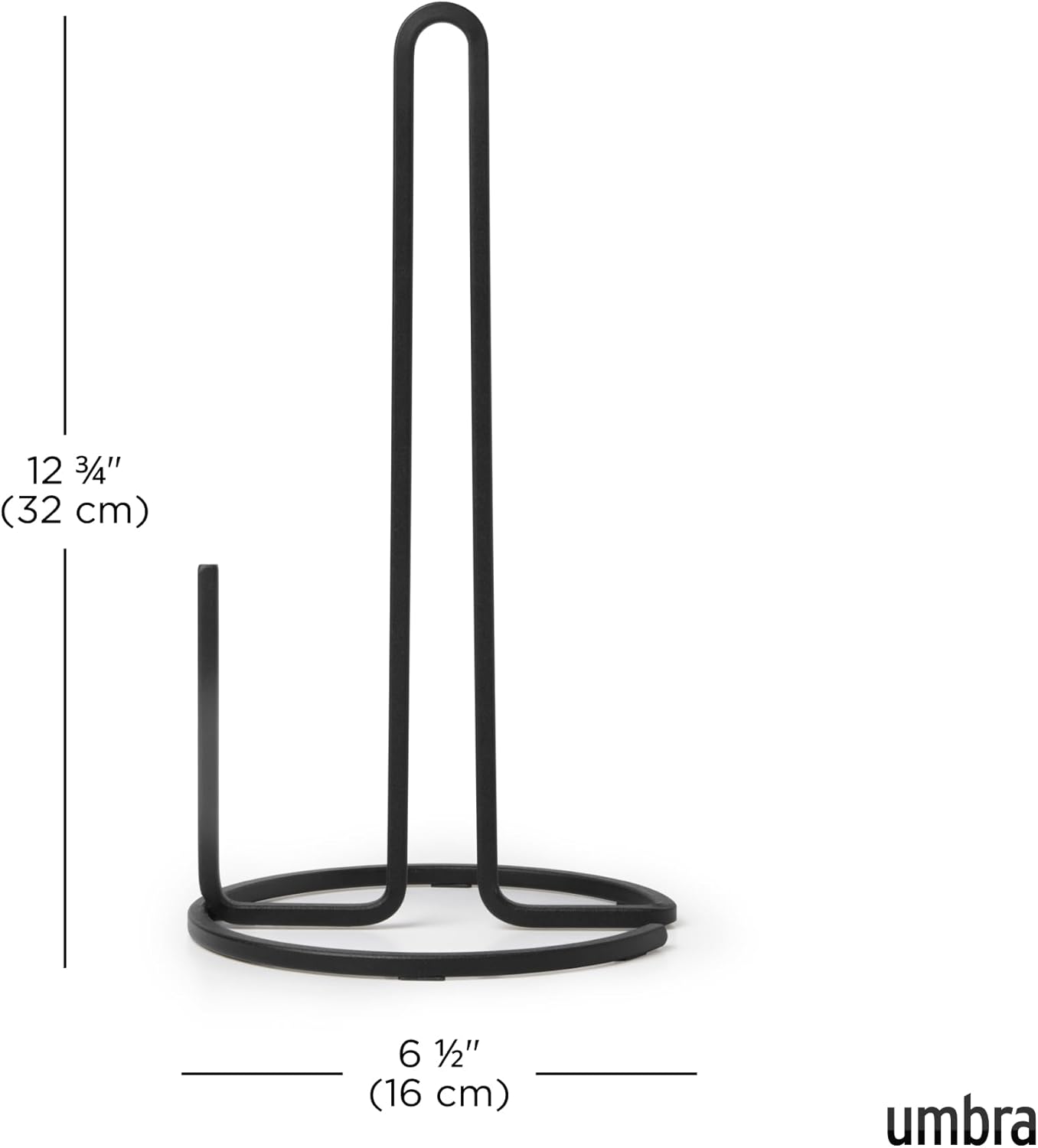 Kitchen Paper Towel Holder Stand – Black Metal Countertop Tissue Dispenser