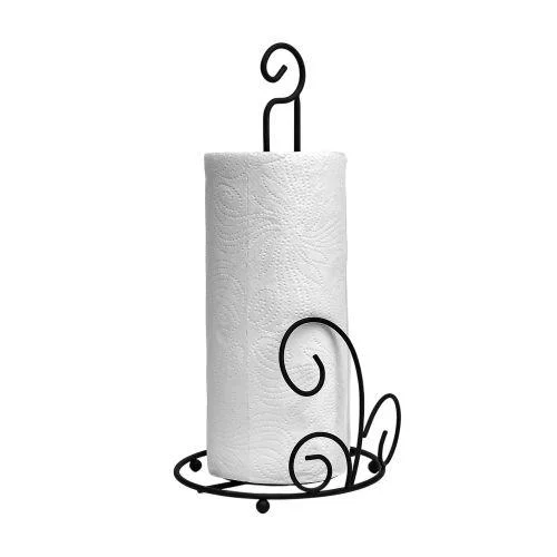 Kitchen Paper Towel Holder Stand – Stylish Black Tissue Dispenser