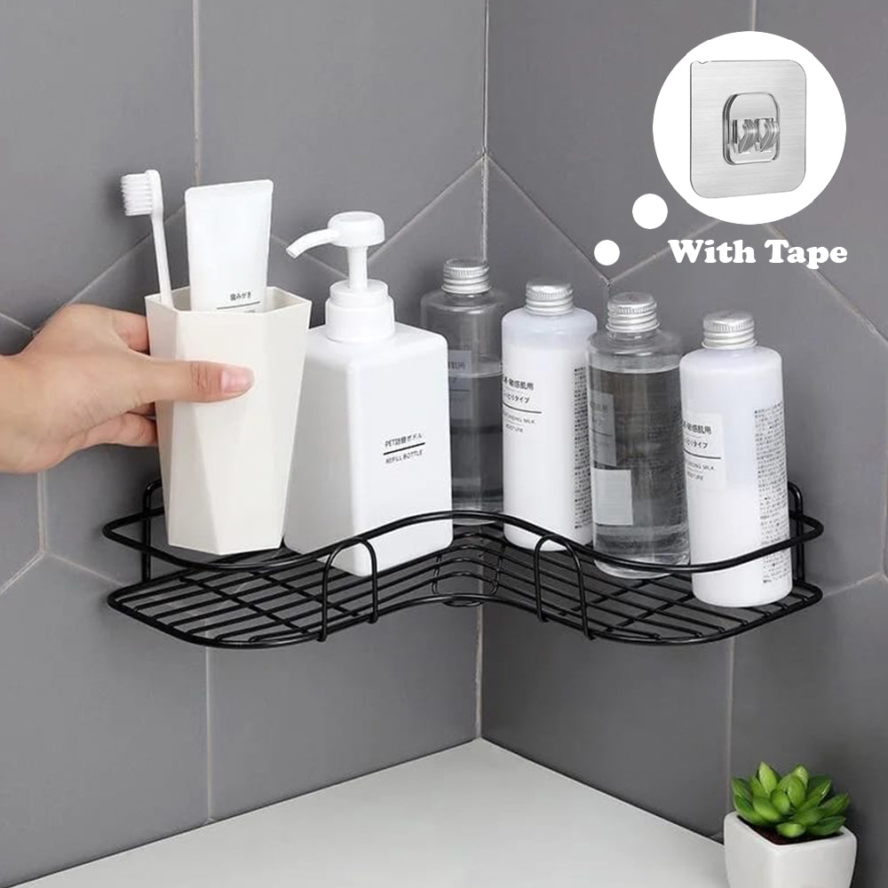 Punch-Free Corner Shower Shelf – Rustproof Bathroom Storage Rack