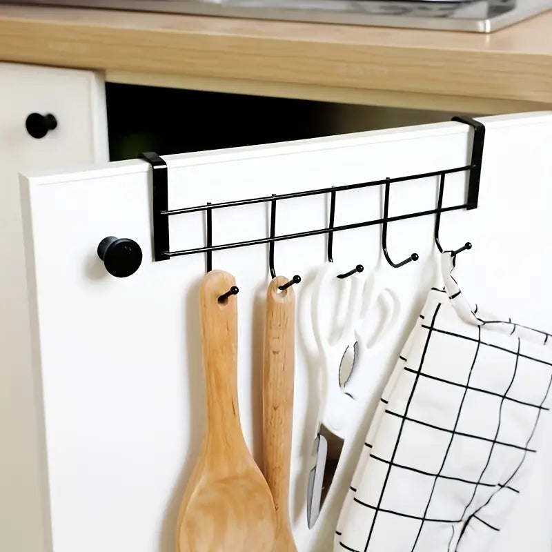 Over Door 5-Hook Hanger – Stainless Steel Clothes & Towel Organizer