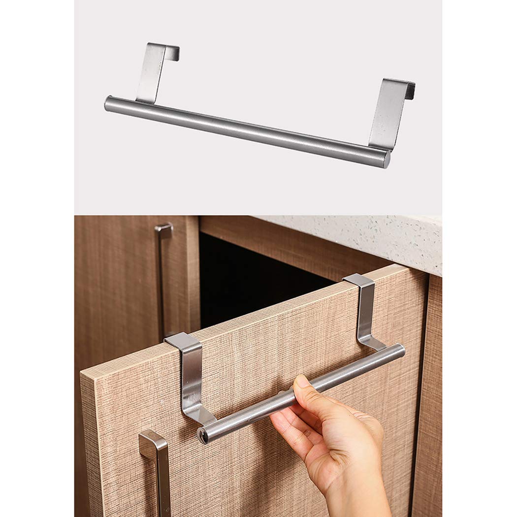 Stainless Steel Over Door Towel Rack – Punch-Free Bathroom Organizer