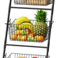 3-Tier Metal Fruit & Vegetable Storage Basket Rack – Kitchen Organizer Stand