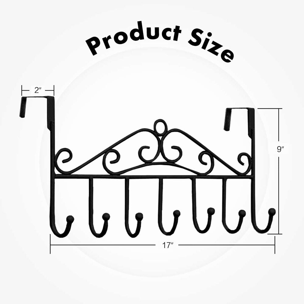 Over Door 7-Hook Hanger Rack – Metal Clothes, Coat & Towel Organizer