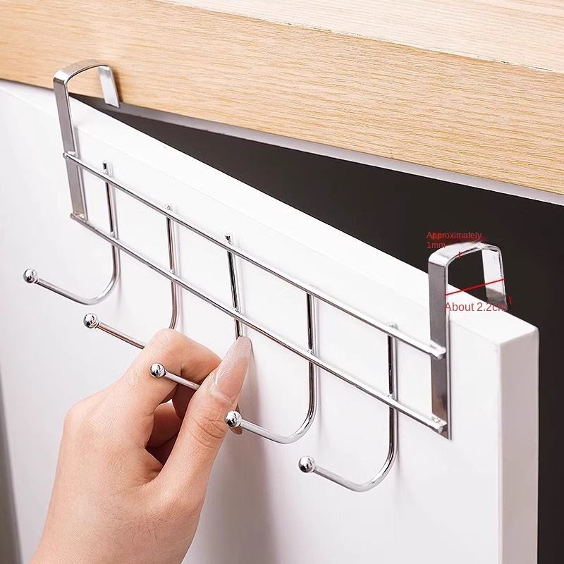 Stainless Steel Door Hook Rack – Space-Saving Towel & Clothes Hanger