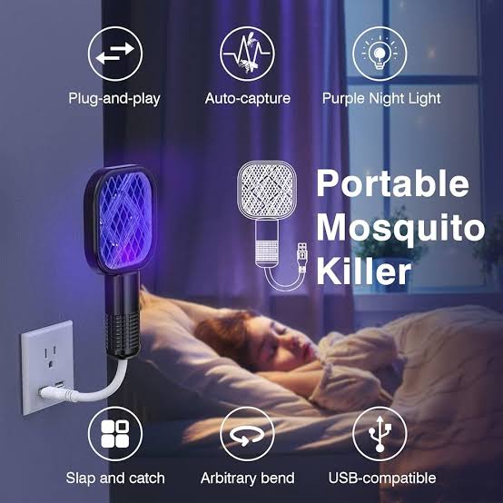 USB Electric Mosquito Swatter – UV Fly & Bug Zapper