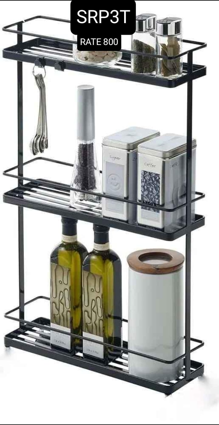 3-Tier Metal Spice Rack – Kitchen Countertop Organizer Shelf