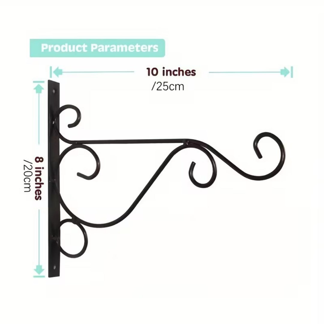Wrought Iron Hanging Flower Pot Rack – Wall & Balcony Planter Holder