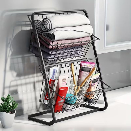 Storage Basket - Versatile Organizer for Fruits, Vegetables, Spices & More - Stackable & Removable Design for Kitchen, Bathroom & Home Decor, Basket Storage, Shelf Baskets