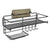 Self-Adhesive Shower Shelf Soap with Hooks - Rustproof Bathroom Shower Caddy Storage Organizer - Stainless Steel Shower Rack Basket for Shampoo Soap Razor (Black)