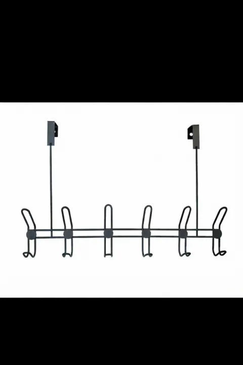 6-Hook Over Door Hanger – Heavy Duty Metal Organizer